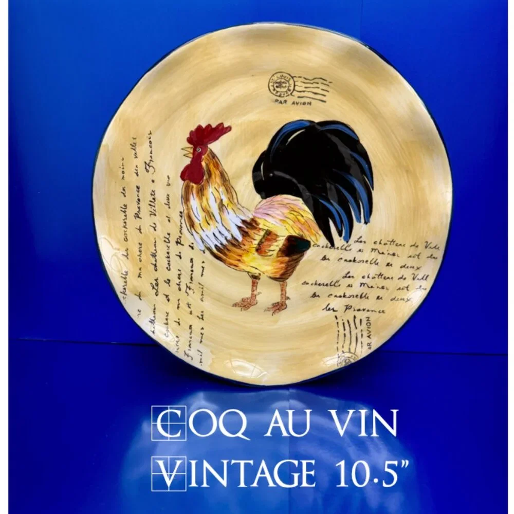 Coq Au Vin Rooster Plate 10.5